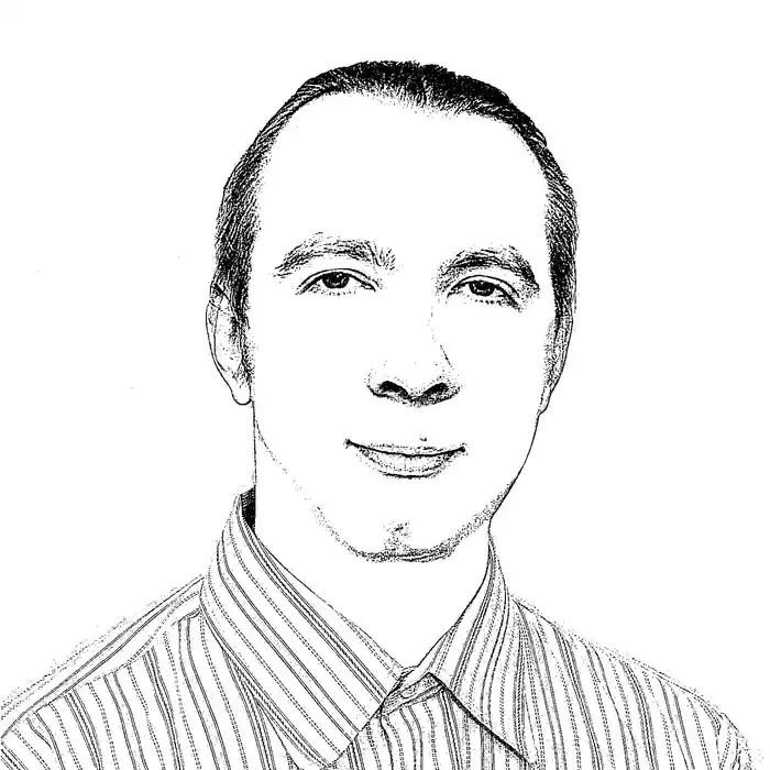Foto of Andriy Karasov with a pencil sketch effect